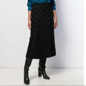 NWT FENDI Karligraphy Flocked Midi Skirt